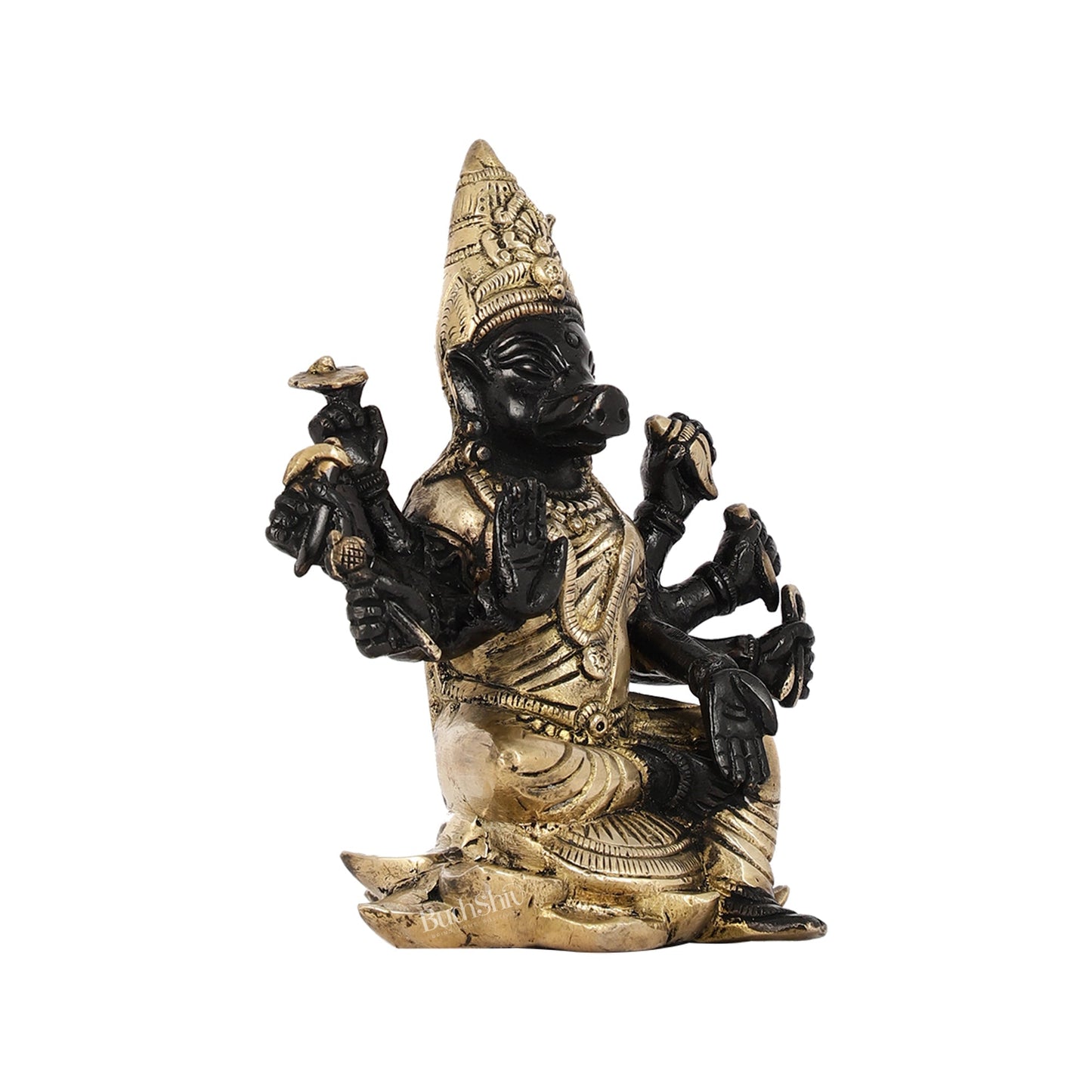Brass Varahi amman statue 6" black