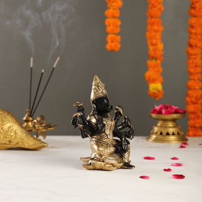 Brass Varahi amman statue 6" black