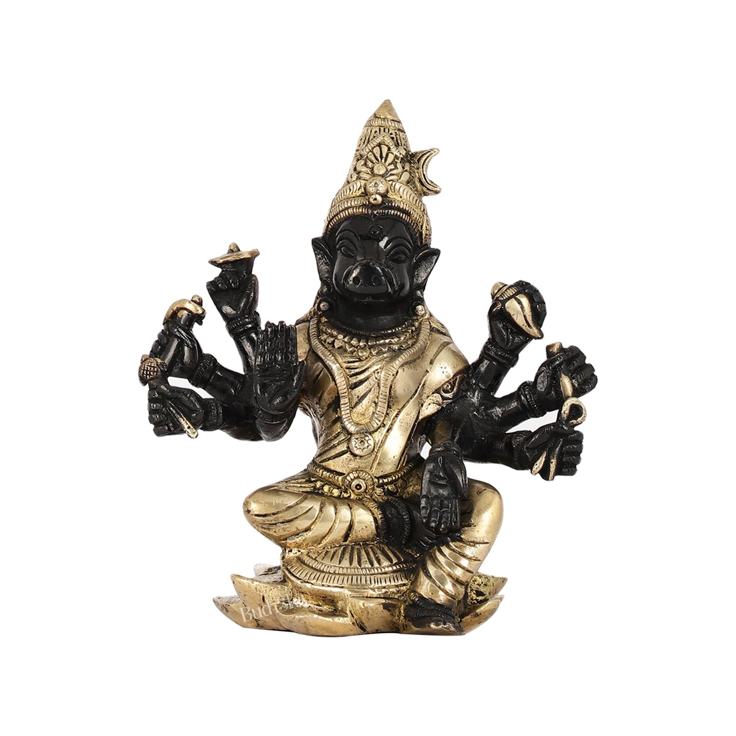 Brass Varahi amman statue 6" black