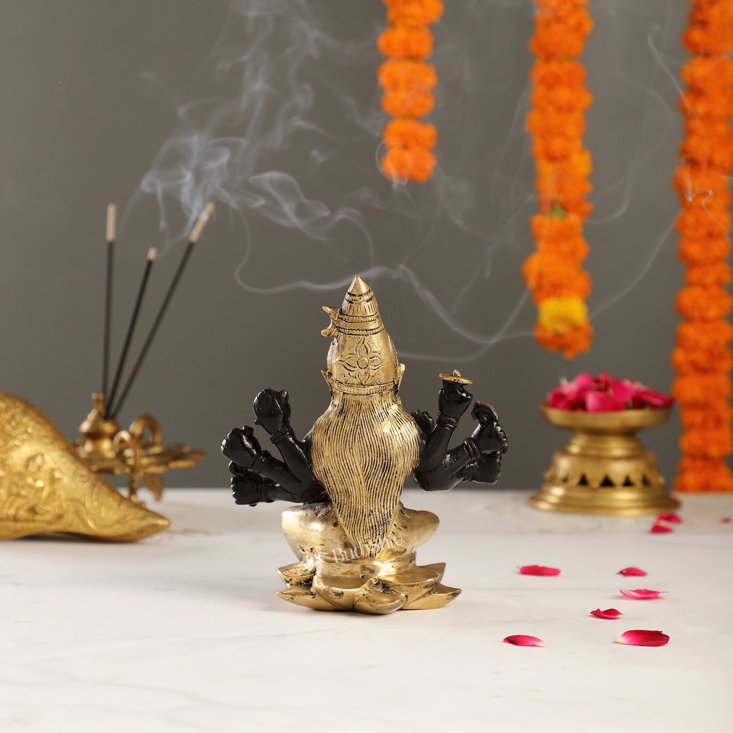 Brass Varahi amman statue 6" black