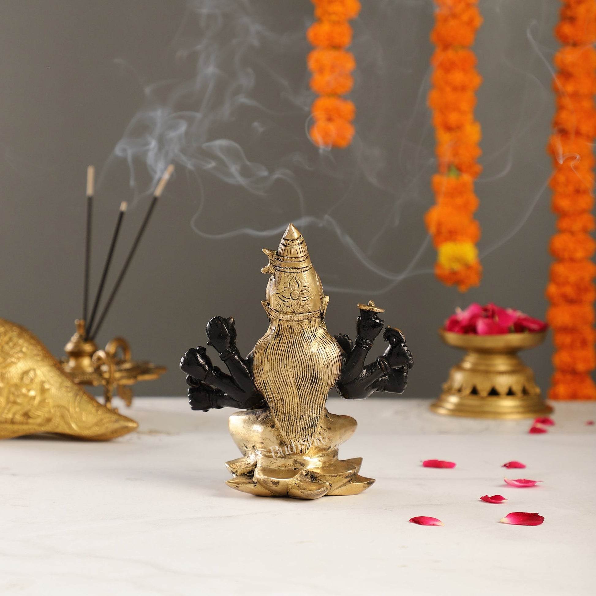 Brass Varahi amman statue 6" black