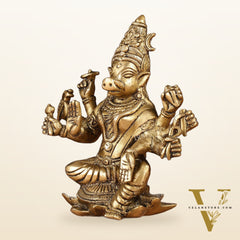 Brass Varahi amman statue 6" matte gold