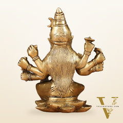 Brass Varahi amman statue 6" matte gold