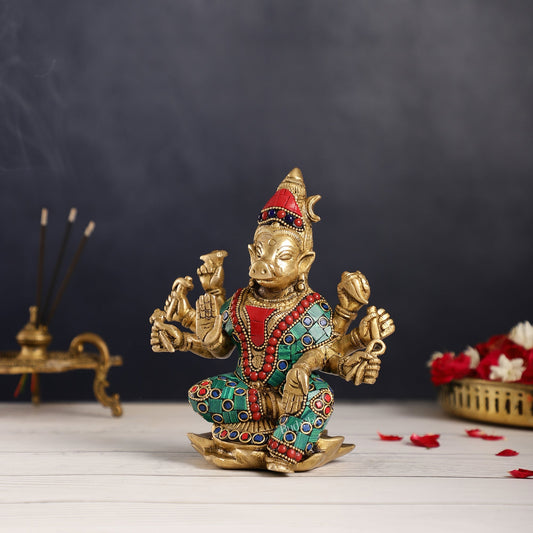 Brass Varahi amman statue 6" stonework