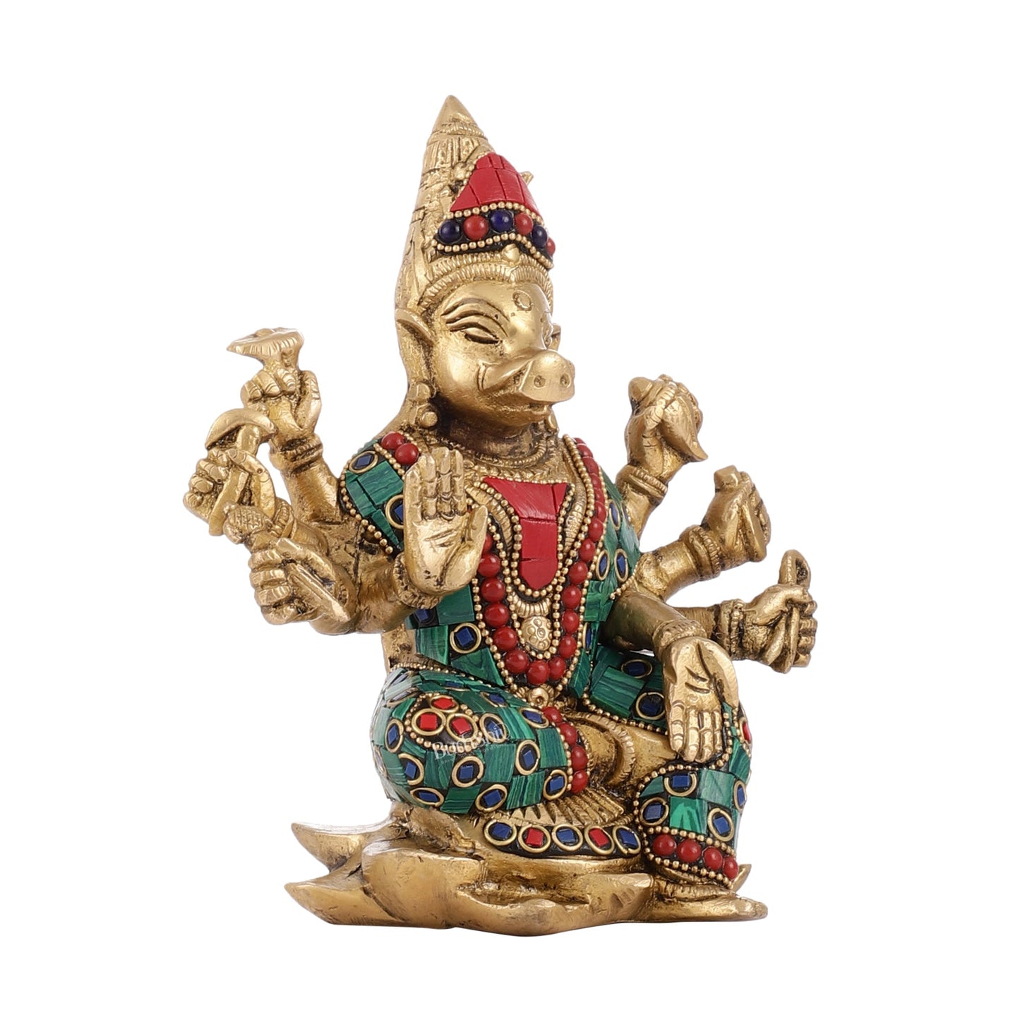 Brass Varahi amman statue 6" stonework