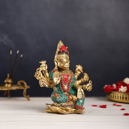 Brass Varahi amman statue 6" stonework