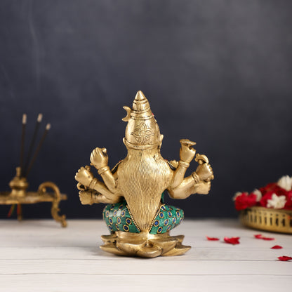 Brass Varahi amman statue 6" stonework