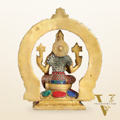 Brass Varahi Amman Statue with Stonework 11 inch