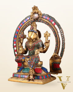 Brass Varahi Amman Statue with Stonework 11 inch