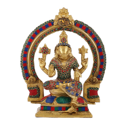 Brass Varahi Amman Statue with Stonework 11 inch