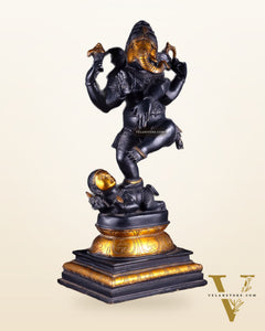 Brass vintage Dancing Ganesha Statue - 20-Inch