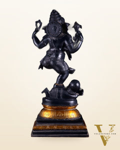 Brass vintage Dancing Ganesha Statue - 20-Inch
