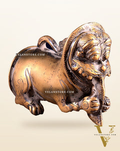 Brass Vintage Finish Palanquin Kirtimukha | Rare Temple Yali Finial