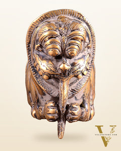 Brass Vintage Finish Palanquin Kirtimukha | Rare Temple Yali Finial