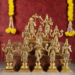 Brass Vishnu Dashavatar idols set 10 inch Superfine
