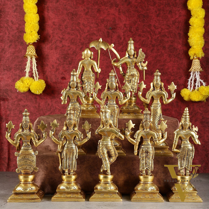 Brass Vishnu Dashavatar idols set 10 inch Superfine