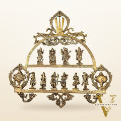 Brass Vishnu Dashavatar with Shankh Chakra and Namah Wall Hanging 20"