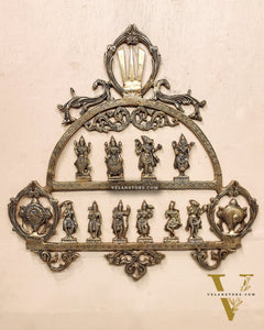 Brass Vishnu Dashavatar with Shankh Chakra and Namah Wall Hanging 20"