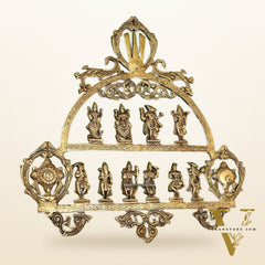 Brass Vishnu Dashavatar with Shankh Chakra and Namah Wall Hanging 20"