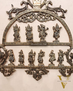 Brass Vishnu Dashavatar with Shankh Chakra and Namah Wall Hanging 20"