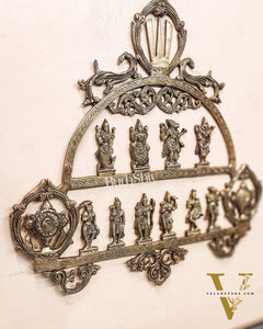 Brass Vishnu Dashavatar with Shankh Chakra and Namah Wall Hanging 20"