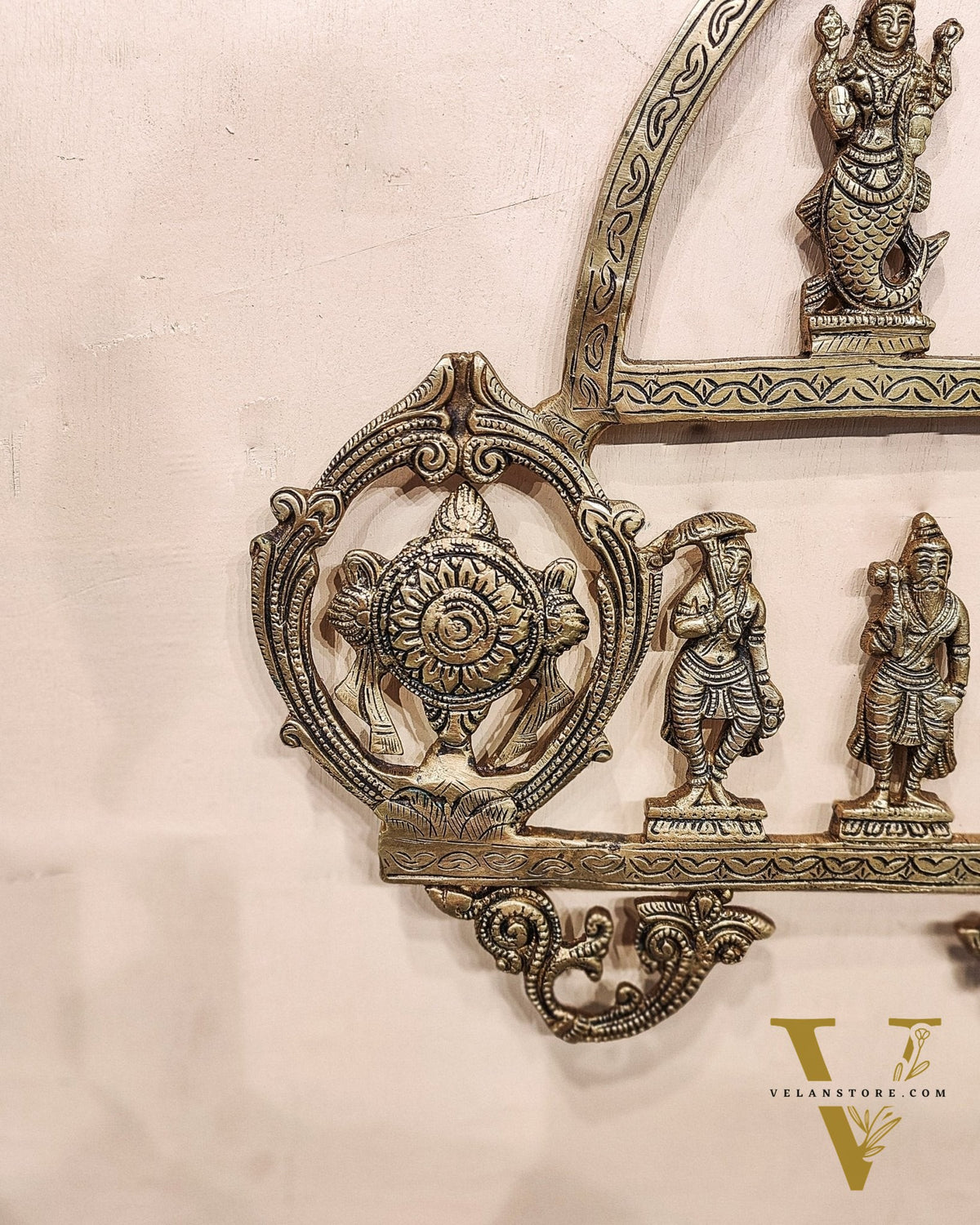 Brass Vishnu Dashavatar with Shankh Chakra and Namah Wall Hanging 20"