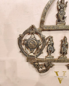 Brass Vishnu Dashavatar with Shankh Chakra and Namah Wall Hanging 20"
