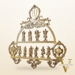 Brass Vishnu Dashavatar with Shankh Chakra and Namah Wall Hanging 20"