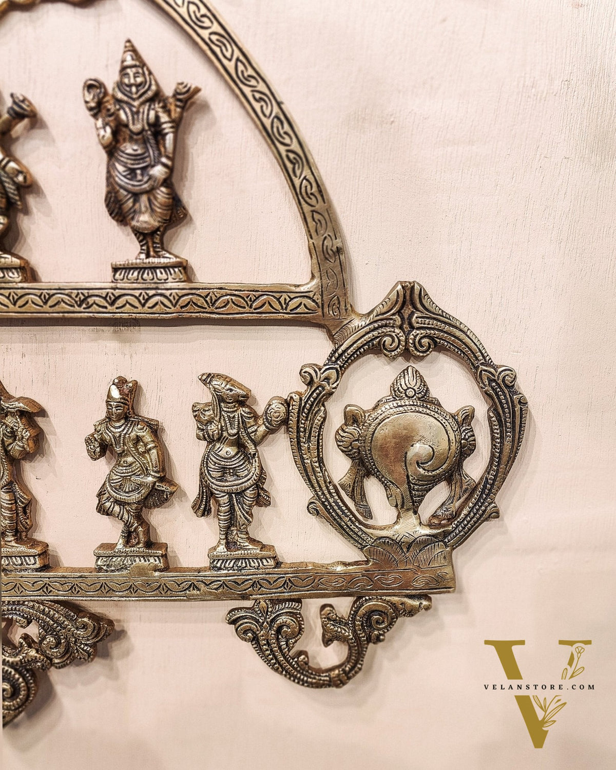 Brass Vishnu Dashavatar with Shankh Chakra and Namah Wall Hanging 20"