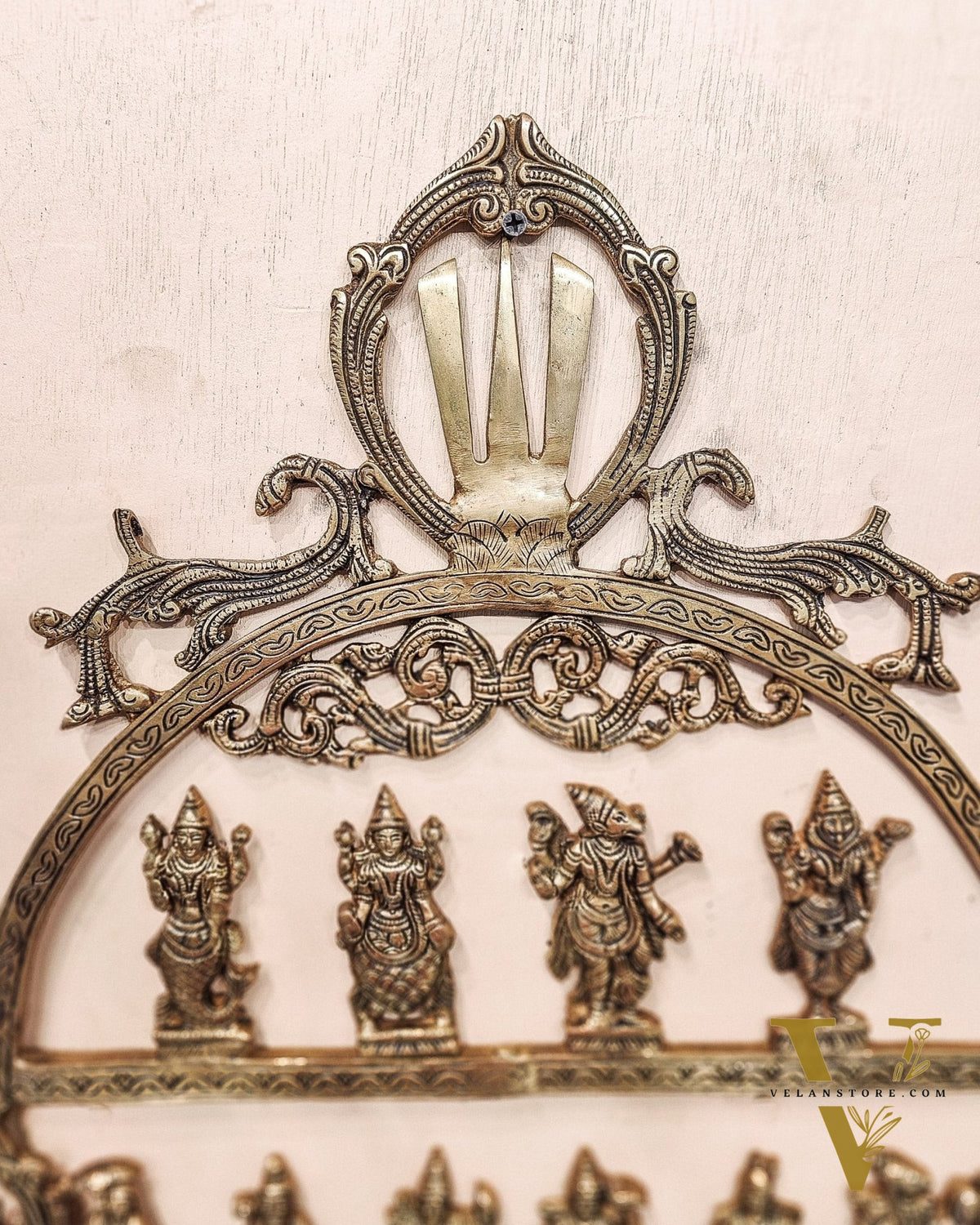 Brass Vishnu Dashavatar with Shankh Chakra and Namah Wall Hanging 20"