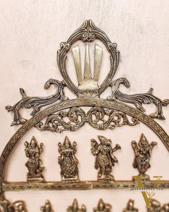 Brass Vishnu Dashavatar with Shankh Chakra and Namah Wall Hanging 20"