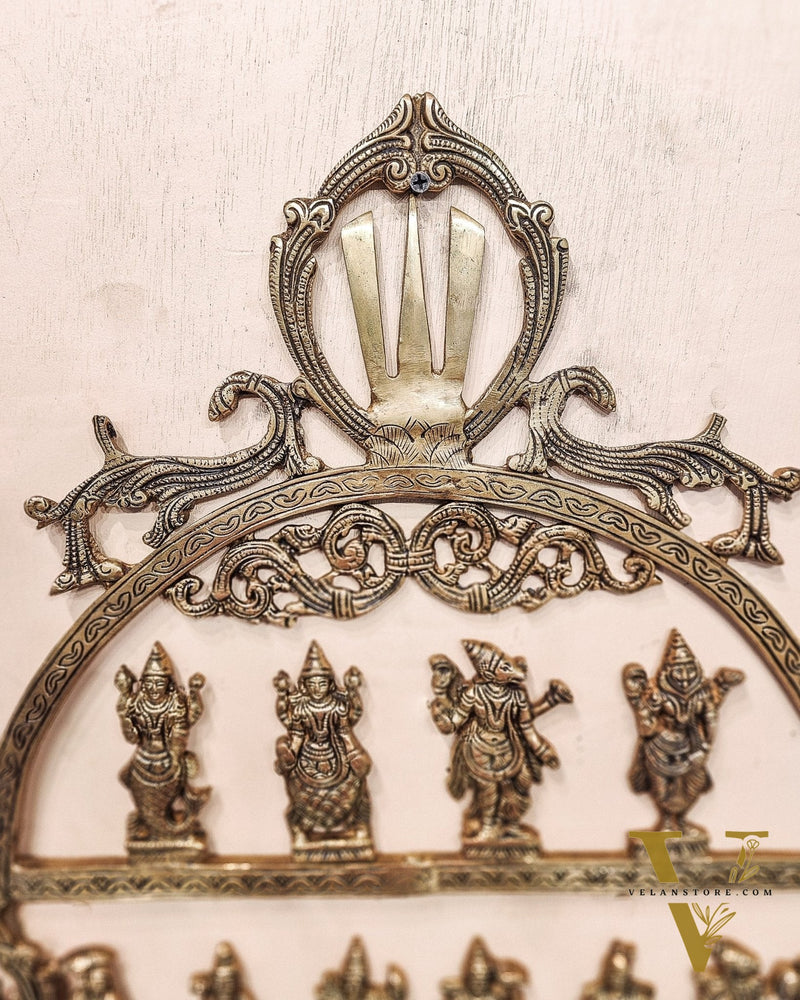 Brass Vishnu Dashavatar with Shankh Chakra and Namah Wall Hanging 20"