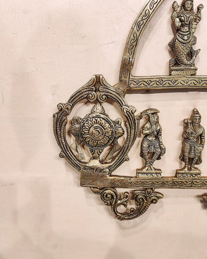 Brass Vishnu Dashavatar with Shankh Chakra and Namah Wall Hanging 20"