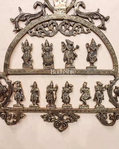 Brass Vishnu Dashavatar with Shankh Chakra and Namah Wall Hanging 20"