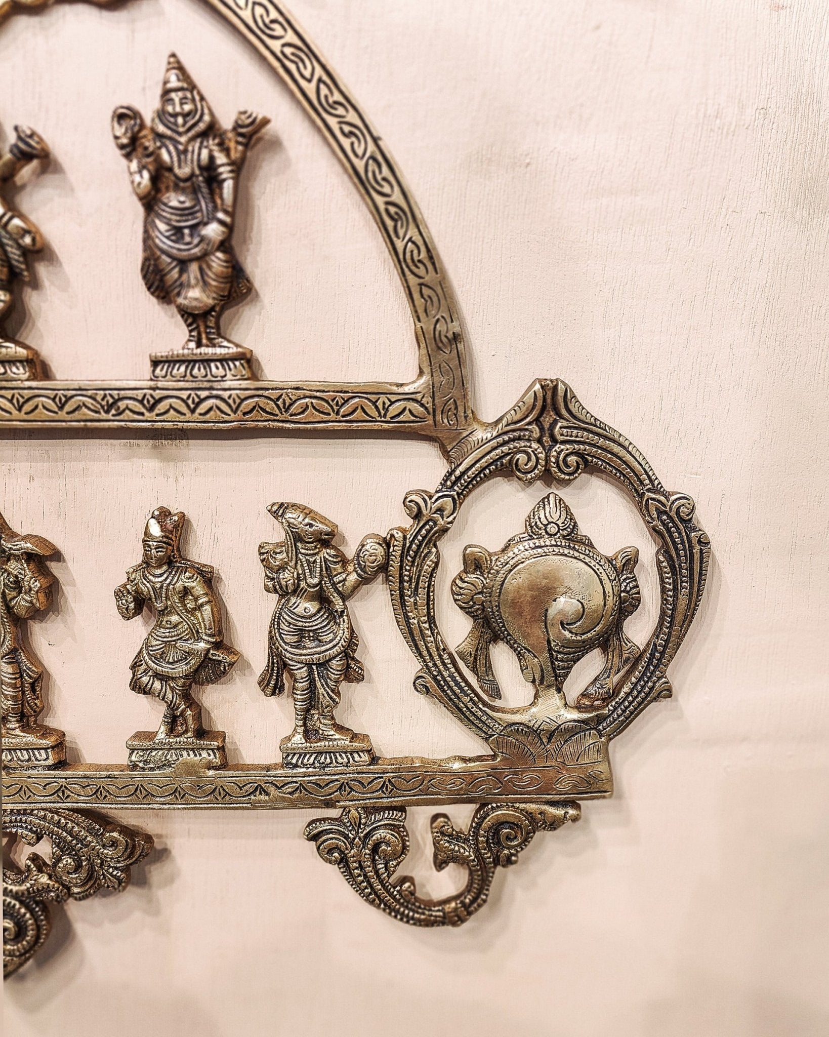 Brass Vishnu Dashavatar with Shankh Chakra and Namah Wall Hanging 20"