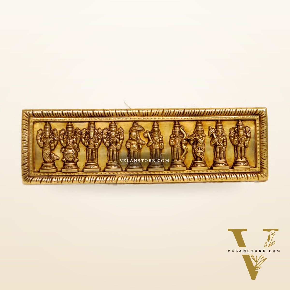 Brass Vishnu Dashavataram wall hanging