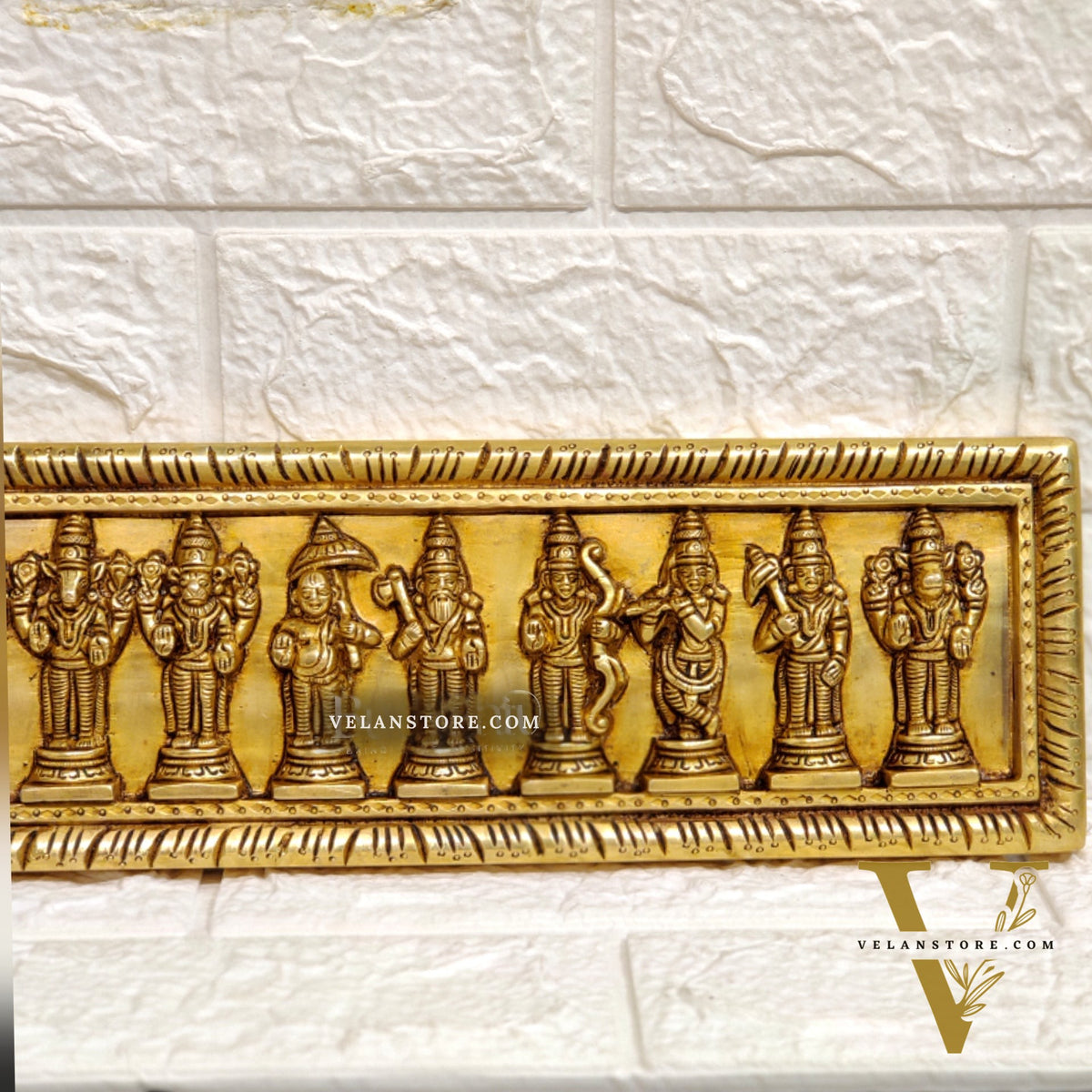 Brass Vishnu Dashavataram wall hanging