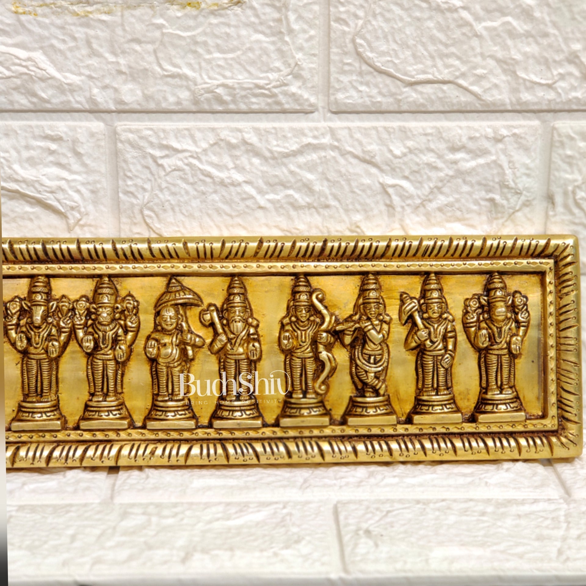 Brass Vishnu Dashavataram wall hanging