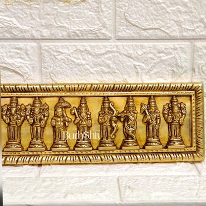 Brass Vishnu Dashavataram wall hanging