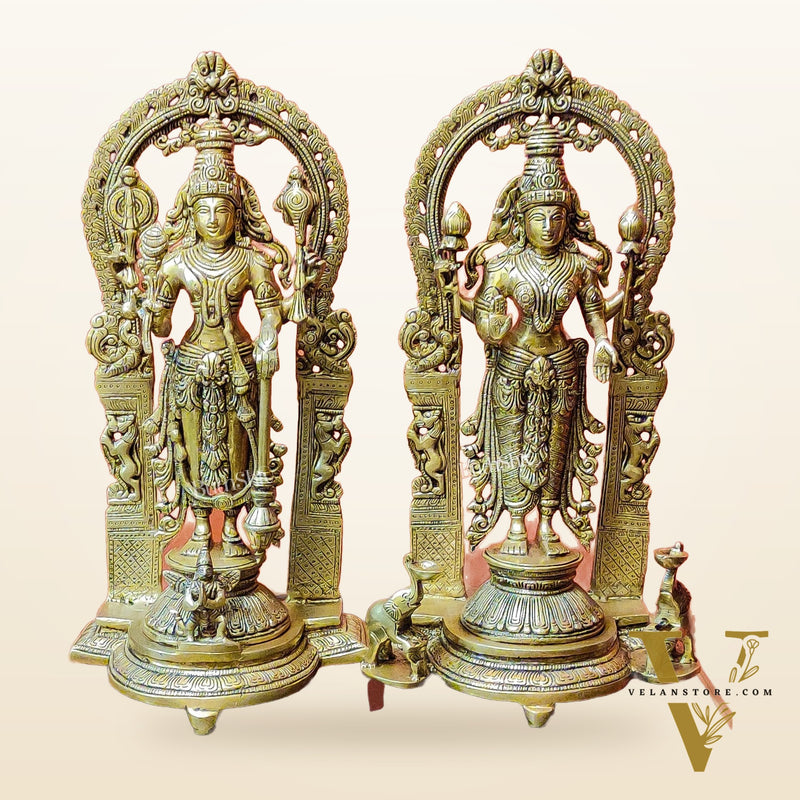 Brass Vishnu Lakshmi 16"