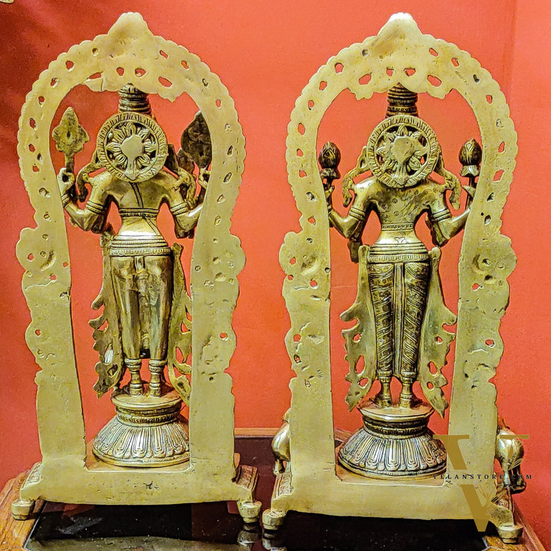 Brass Vishnu Lakshmi 16"
