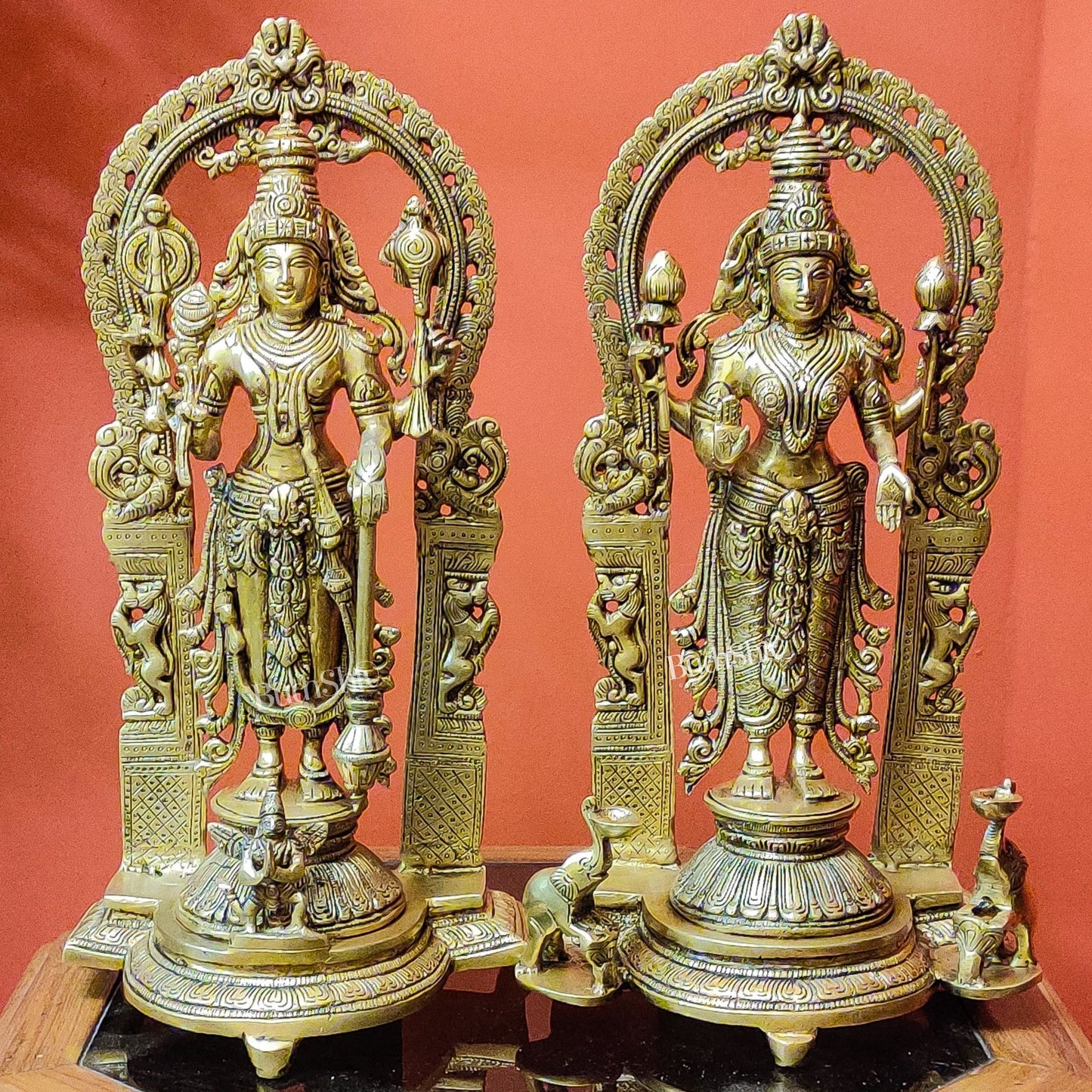 Brass Vishnu Lakshmi 16"