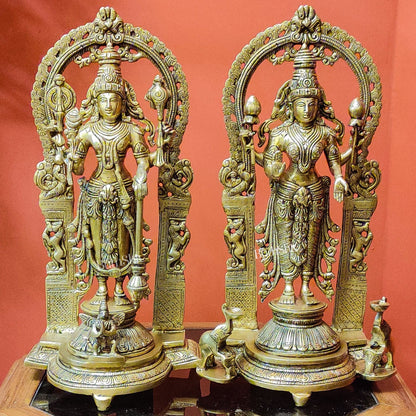Brass Vishnu Lakshmi 16"