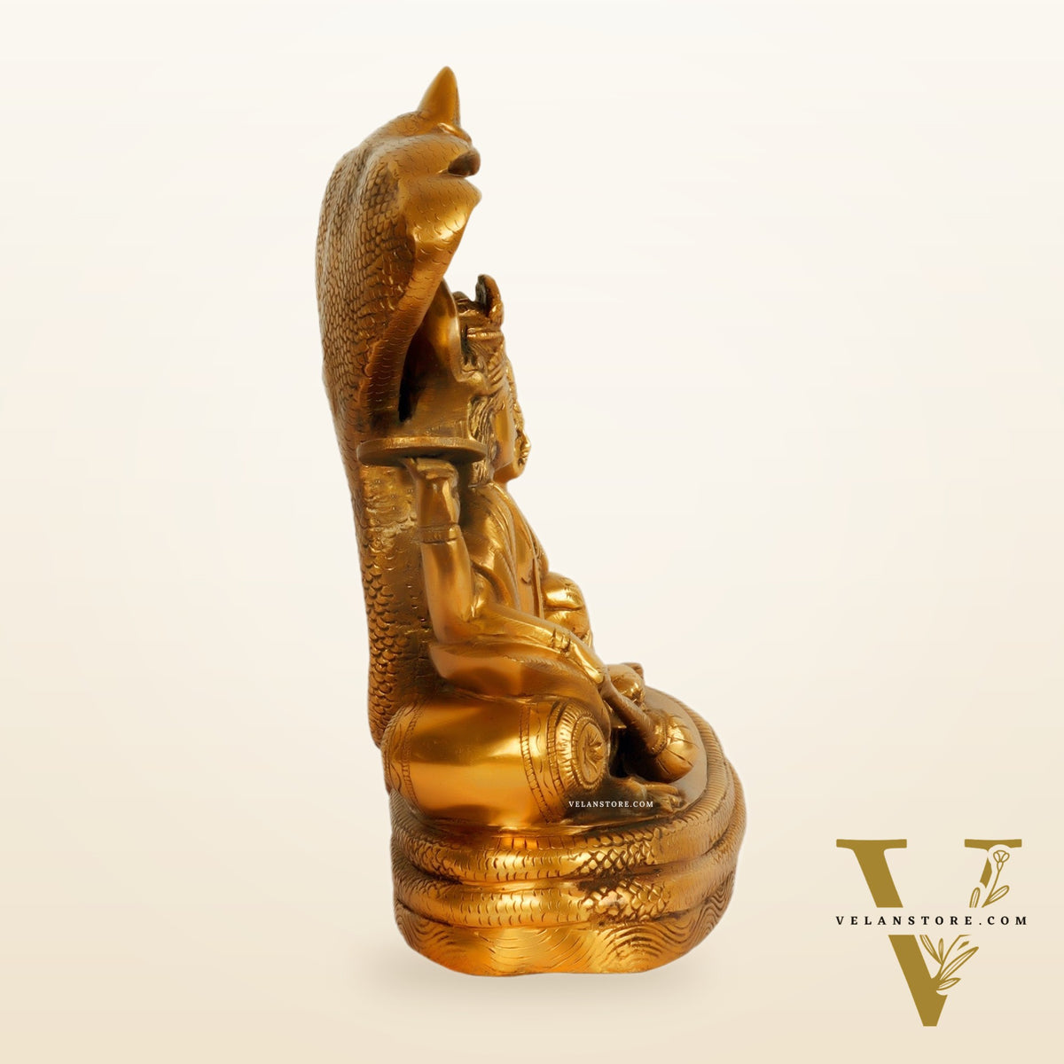 Brass Vishnu lakshmi/ Lakshmi Narayan resting Sheshanaag Statue 10"