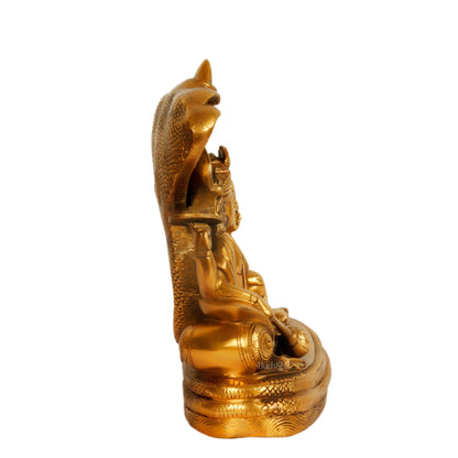 Brass Vishnu lakshmi/ Lakshmi Narayan resting Sheshanaag Statue 10"