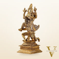 Brass Vishnu Lakshmi on Garuda 6"