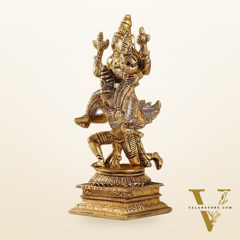 Brass Vishnu Lakshmi on Garuda 6"
