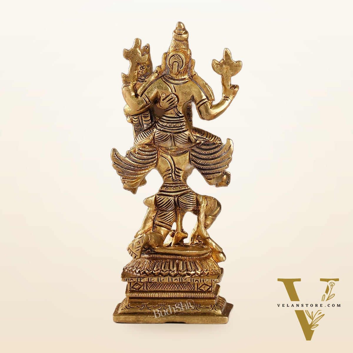 Brass Vishnu Lakshmi on Garuda 6"