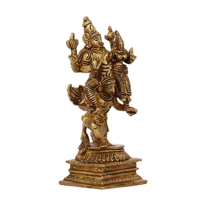 Brass Vishnu Lakshmi on Garuda 6"