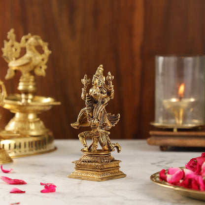Brass Vishnu Lakshmi on Garuda 6"